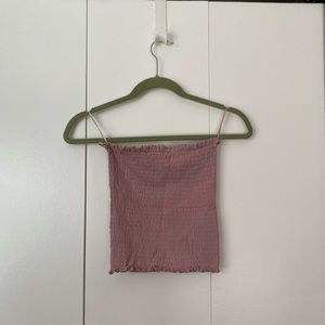 Mauve Pink Ruched Tube Top